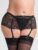 Lovehoney Plus Size Love Me Lace Deep Garter Belt Black