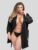 Lovehoney Plus Size Short Black Satin Robe