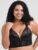 Lovehoney Plus Size Front-Fastening Satin Longline Bra Black