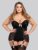 Lovehoney Plus Size Seduce Me Black Push-Up Chemise Set