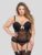 Lovehoney Plus Size Black Lace Push-Up Basque Set