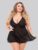 Lovehoney Plus Size Love Me Black Lace Soft Cup Babydoll Set