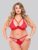 Lovehoney Plus Size Red Underwired Lace Triangle Bra and G-String Set