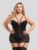 Lovehoney Plus Size Parisienne Black Lace Plunge Chemise