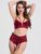 Lovehoney Parisienne Wine Lace Plunge Longline Bra Set