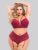 Lovehoney Plus Size Parisienne Wine Lace Plunge Longline Bra Set