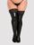 Lovehoney Fierce Plus Size Black Wet Look Thigh Highs with Lace Tops