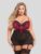 Lovehoney Plus Size Boudoir Belle Cherry Cut-Out Chemise Set