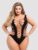 Lovehoney Plus Size Black Deep Plunge Fence Net Teddy