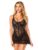 Oh La La Cheri Black Lace Babydoll Set