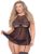 Seven ’til Midnight Plus Size Black Underboob Cut-Out Babydoll Set