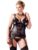 Cottelli Plus Size Wet Look and Lace Peek-a-Boo Merry Widow Bustier Set