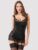 Lovehoney Treasure Me Black Underwired Plunge Chemise Set