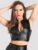 Lovehoney Fierce Black Wet Look Zipper Crop Top