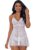 Escante White Lace and Mesh Layered Babydoll Set