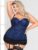 Seven ’til Midnight Plus Size Blue Lace Bustier Set