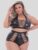 Lovehoney Plus Size Fierce Leather-Look Lace-Up Bra Set