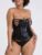 Lovehoney Plus Size Fierce Leather-Look Lace-Up Bustier Set