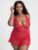 Lovehoney Plus Size Bombshell Red Lace Babydoll Set