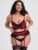 Lovehoney Plus Size Empress Red Satin and Lace Bra Set