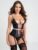 Lovehoney Pearl Faux Leather and Lace Basque Set