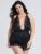 Lovehoney Plus Size Jewel Satin Black Plunging Teddy