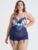 Lovehoney Plus Size Boudoir Belle Navy Blue Push-Up Chemise Set