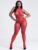 Lovehoney Plus Size Red Lace Crotchless Basque Bodystocking