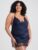 Lovehoney Plus Size Dark Orchid Navy Satin and Lace Chemise