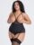 Lovehoney Plus Size Hourglass Black Smoothing Open-Cup Crotchless Teddy