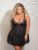 Seven ’til Midnight Plus Size Black Embroidered Mesh Babydoll