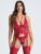 Lovehoney Tiger Lily Red Floral Lace Bustier Set