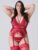 Lovehoney Plus Size Tiger Lily Red Floral Lace Bustier Set