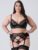 Lovehoney Plus Size Lotus Black Sheer Embroidered Bra Set