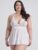 Lovehoney Plus Size Peek-a-Boo White Lace Babydoll Set