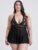 Lovehoney Plus Size Peek-a-Boo Black Lace Babydoll Set