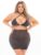 Pink Lipstick Plus Size Black Cherry Glitter Bra and Skirt Set