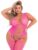 Pink Lipstick Plus Size Pink Sheer Cut-Out Crotchless Bodystocking