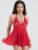 Lovehoney Peek-a-Boo Red Lace Babydoll Set