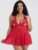 Lovehoney Plus Size Peek-a-Boo Red Lace Babydoll Set