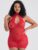 Lovehoney Plus Size Red Lace Keyhole Front Mini Dress