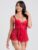 Lovehoney Moonlight Desire Red Satin Crotchless Basque Set