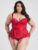 Lovehoney Plus Size Moonlight Desire Red Satin Crotchless Basque Set