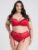 Lovehoney Plus Size Moonlight Desire Red Satin Bra Set