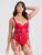 Lovehoney Moonlight Desire Red Satin Crotchless Teddy