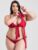 Lovehoney Plus Size Unwrap Me Red Satin Bra Gift Set