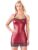 Cottelli Red Wet Look and Lace Mini Dress