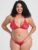 Lovehoney Plus Size Red Peek-a-Boo Bra and Crotchless G-String Set