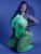 Fantasy Lingerie Plus Size Glow Neon Green Moonbeam Crotchless Fishnet Bodystock