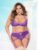 Mapale Plus Size Purple Mesh Bra Set With Removable Garters